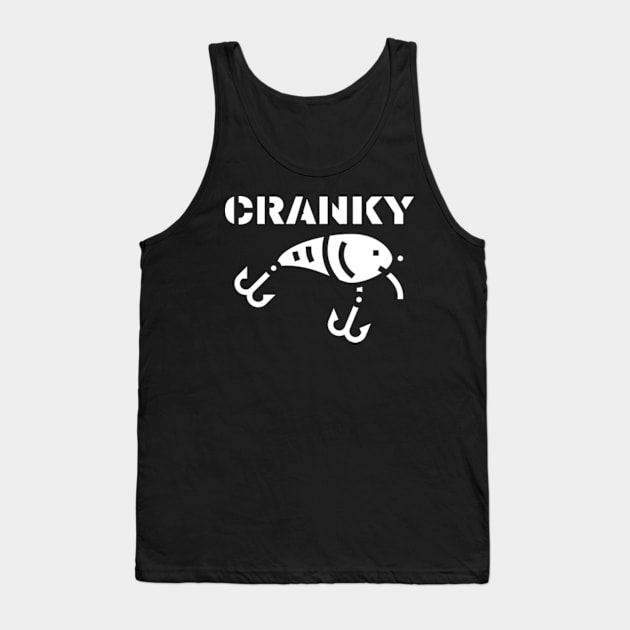 Funny Cranky - Crankbait Fishing Lure Humor Fishermen Meme T-Shirt Tank Top by Surrealart